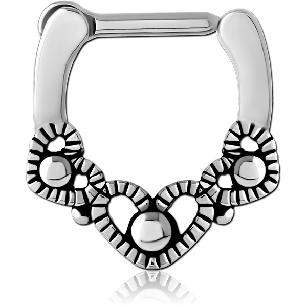 SURGICAL STEEL HINGED SEPTUM CLICKER RING