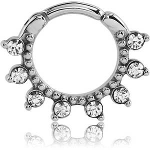 SURGICAL STEEL ROUND VALUE JEWELLED HINGED SEPTUM CLICKER