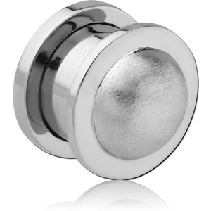 STAINLESS STEEL THREADED TUNNEL WITH SURGICAL STEEL TOP - GLITTER DOME