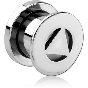 STAINLESS STEEL THREADED TUNNEL WITH SURGICAL STEEL TOP - TRIANGLE