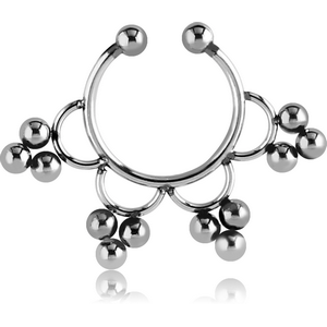 SURGICAL STEEL FAKE SEPTUM RING - 12 BALLS