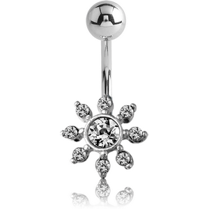 STERLING SILVER 925 JEWELLED NAVEL BANANA