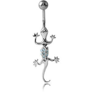 STERLING SILVER 925 JEWELLED NAVEL BANANA