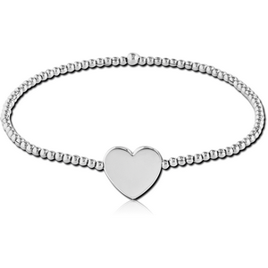 STERLING SILVER 925 BRACELET - STRETCHY HEART