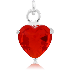 STERLING SILVER 925 JEWELLED CHARM - HEART