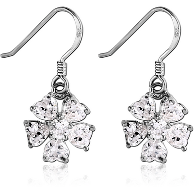 STERLING SILVER 925 JEWELLED EARRINGS PAIR