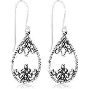 STERLING SILVER 925 EARRINGS PAIR - FILIGREE