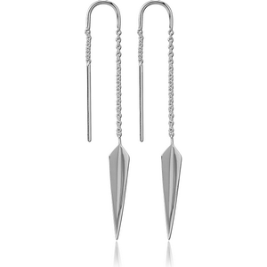 STERLING SILVER 925 CHAIN EARRINGS PAIR - ARROW HEAD