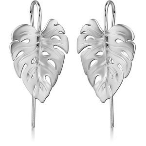 STERLING SILVER 925 EARRINGS PAIR - LEAF