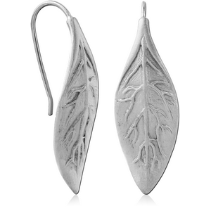 STERLING SILVER 925 EARRINGS PAIR - LEAF