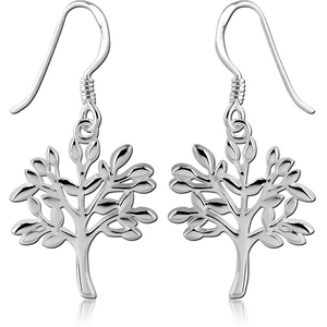 STERLING SILVER 925 EARRINGS PAIR - TREE OF LIFE