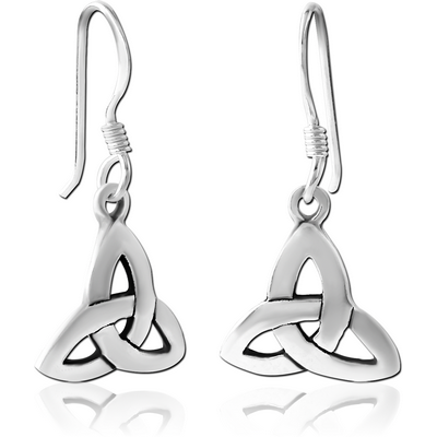 STERLING SILVER 925 EARRINGS PAIR - FANCY TRIANGLE