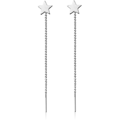 STERLING SILVER 925 CHAIN EARRINGS PAIR - STAR