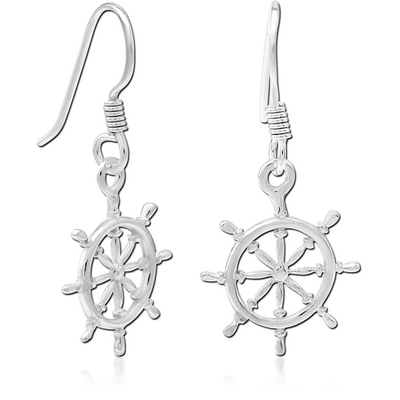 STERLING SILVER 925 EARRINGS PAIR - WHEEL