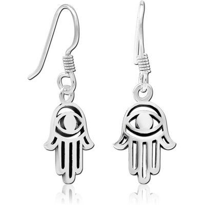 STERLING SILVER 925 EARRINGS PAIR - HAMSA