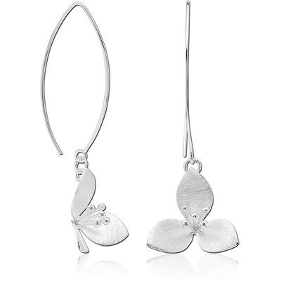 STERLING SILVER 925 EARRINGS PAIR - FLOWER