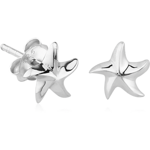 STERLING SILVER 925 EAR STUDS PAIR - STARFISH