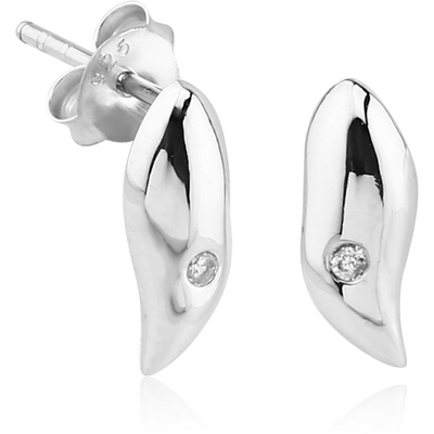 STERLING SILVER 925 JEWELLED EAR STUDS PAIR