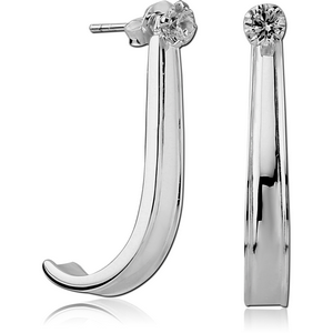 STERLING SILVER 925 JEWELLED BACK EARRINGS WITH STUD PAIR