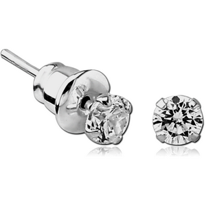 STERLING SILVER 925 JEWELLED EAR STUDS PAIR