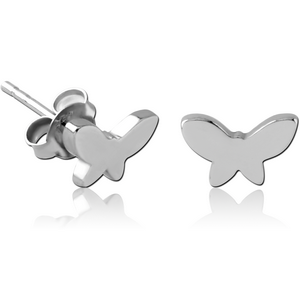 STERLING SILVER 925 EAR STUDS PAIR - BUTTERFLY