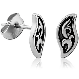 STERLING SILVER 925 EAR STUDS PAIR - FILIGREE