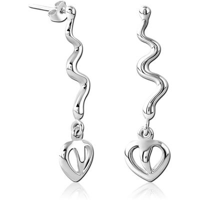 STERLING SILVER 925 EAR STUDS PAIR - HEART