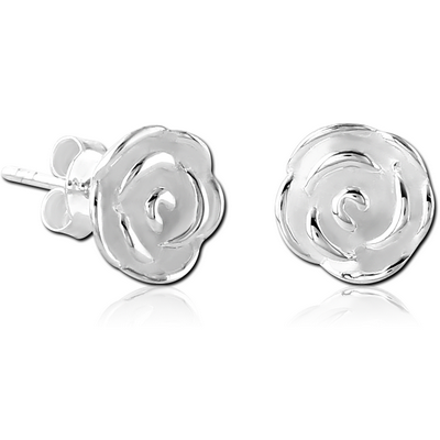 STERLING SILVER 925 EAR STUDS PAIR - ROSE