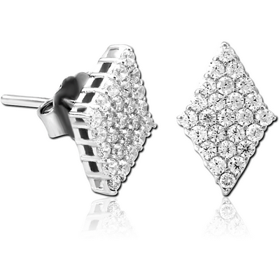 STERLING SILVER 925 JEWELLED EAR STUDS PAIR