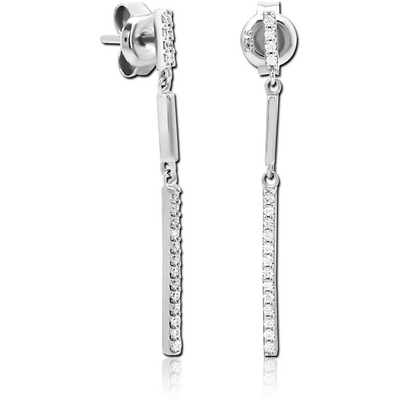 STERLING SILVER 925 JEWELLED EAR STUDS PAIR