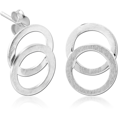 STERLING SILVER 925 MATT FINISH EAR STUDS PAIR