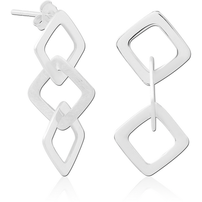 STERLING SILVER 925 MATT FINISH EAR STUDS PAIR