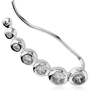 STERLING SILVER 925 JEWELLED EAR VINE - RIGHT - CIRCLES