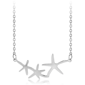 STERLING SILVER 925 NECKLACE WITH PENDANT - THREE STARFISH