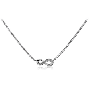 STERLING SILVER 925 JEWELLED NECKLACE WITH PENDANT - INFINITY