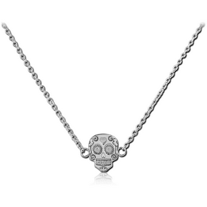 STERLING SILVER 925 NECKLACE WITH PENDANT - FANCY SKULL