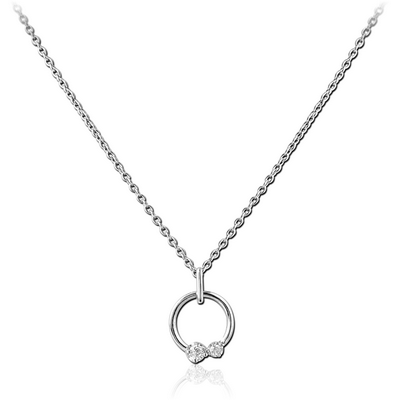 STERLING SILVER 925 JEWELLED NECKLACE WITH PENDANT