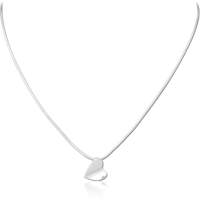 STERLING SILVER 925 JEWELLED NECKLACE WITH PENDANT - HEART