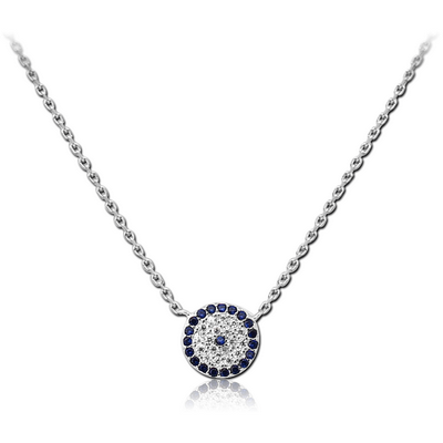 STERLING SILVER 925 JEWELLED NECKLACE WITH PENDANT