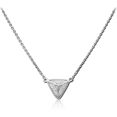 STERLING SILVER 925 JEWELLED NECKLACE WITH PENDANT