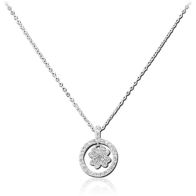 STERLING SILVER 925 JEWELLED NECKLACE WITH PENDANT