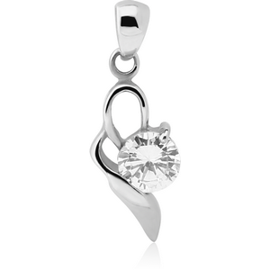 STERLING SILVER 925 JEWELLED PENDANT - HEART