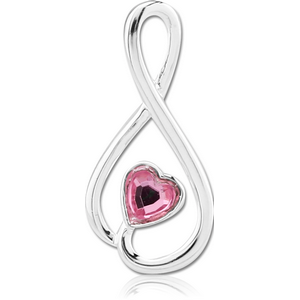 STERLING SILVER 925 JEWELLED PENDANT - HEART