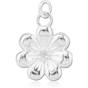 STERLING SILVER 925 JEWELLED PENDANT - FLOWER