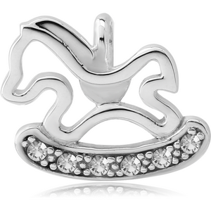 STERLING SILVER 925 JEWELLED PENDANT - ROCK CHAIR HORSE