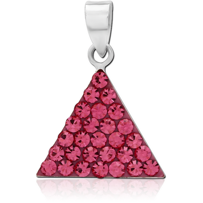 STERLING SILVER 925 JEWELLED PENDANT - TRIANGLE