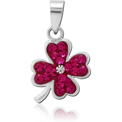 STERLING SILVER 925 JEWELLED PENDANT - FLOWER