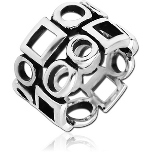 STERLING SILVER 925 RING - CIRCLES AND SQUARES