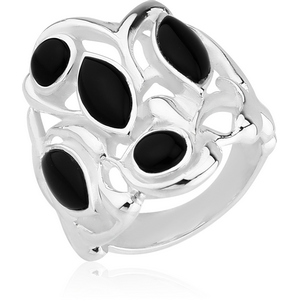 STERLING SILVER 925 RING WITH ONYX