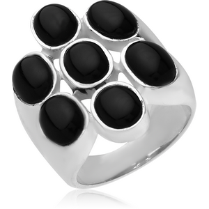 STERLING SILVER 925 RING WITH ONYX